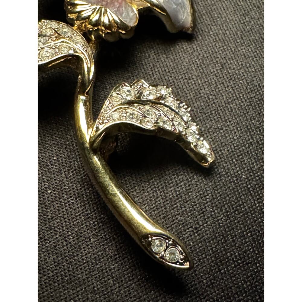 Nolan Miller Rhinestone Flower Brooch - Picture 4 of 7